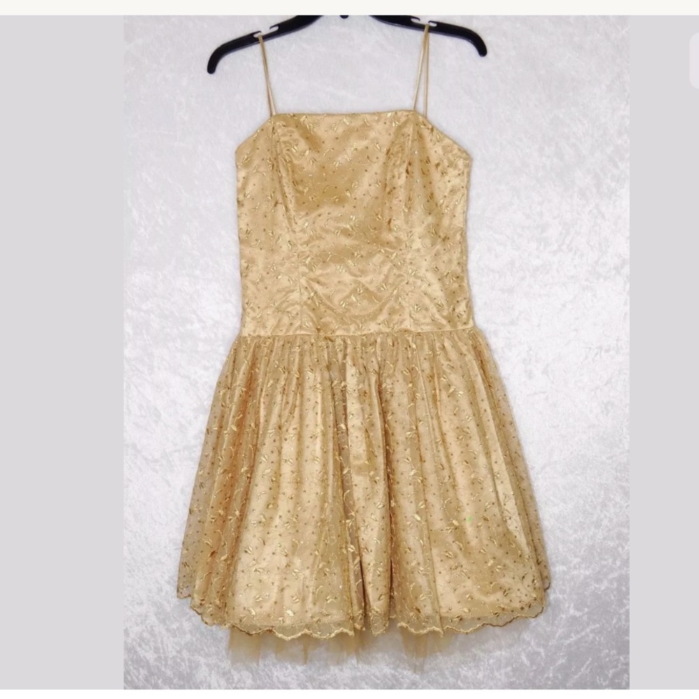 NOX Gold Sparkle Short Ball Gown Prom Event Dress